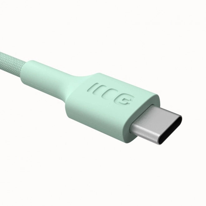 Zöld nylon USB-C - USB-C 100W töltőkábel 1,2m