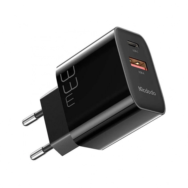 gyors töltő mcdodo usb és usb-c 33w fekete