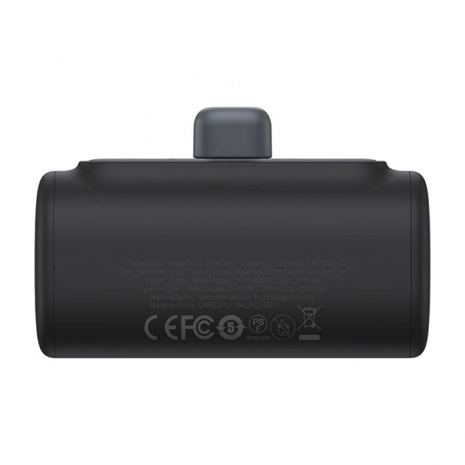 Baseus kompakt fekete powerbank 5000mAh 20W