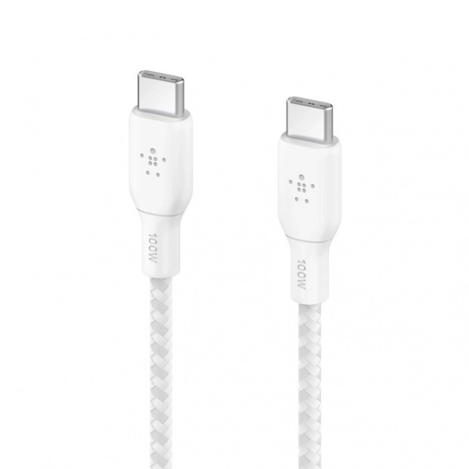 Fonott USB-C kábel USB-C 100W 3m fehér