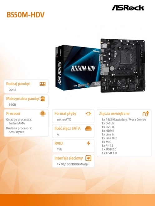 Alaplap ASRock B550M-HDV