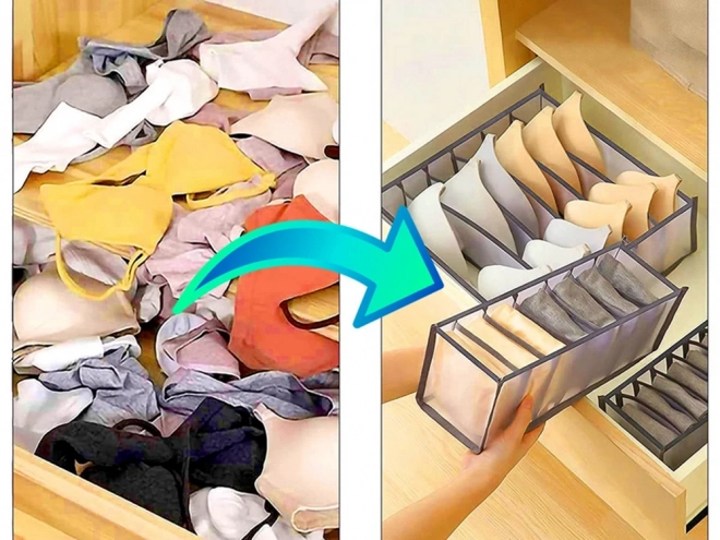 Fehérnemű rendező 6 rekeszes tároló