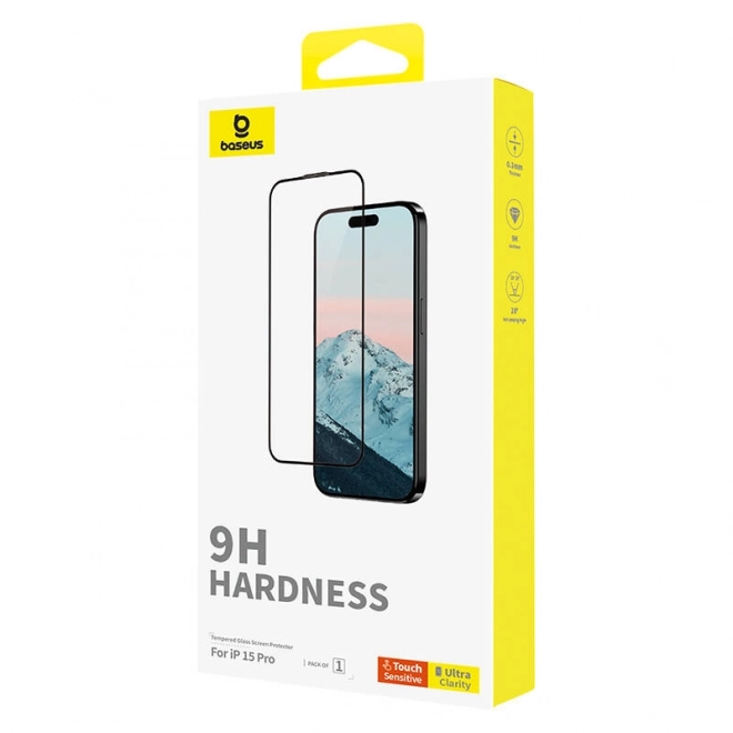 Baseus 0,3 mm Edzett Üveg iPhone 15 Pro-hoz