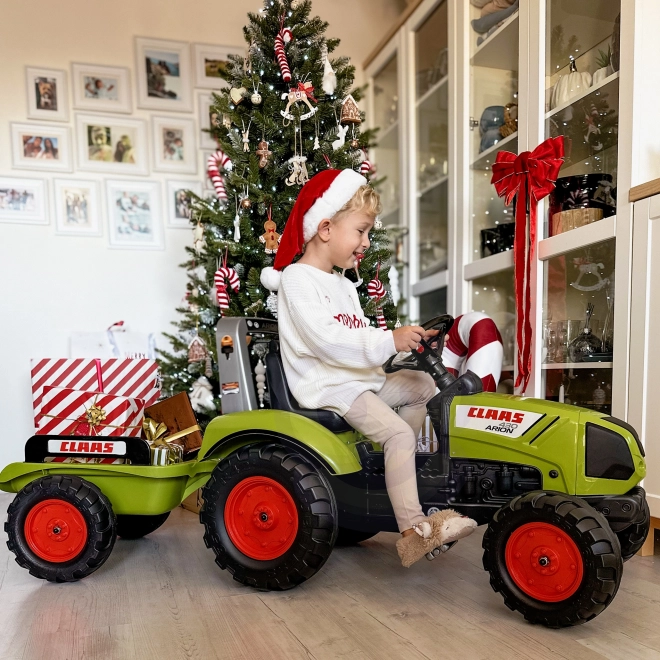 FALK Traktor pedálos Claas Arion 430 utánfutóval