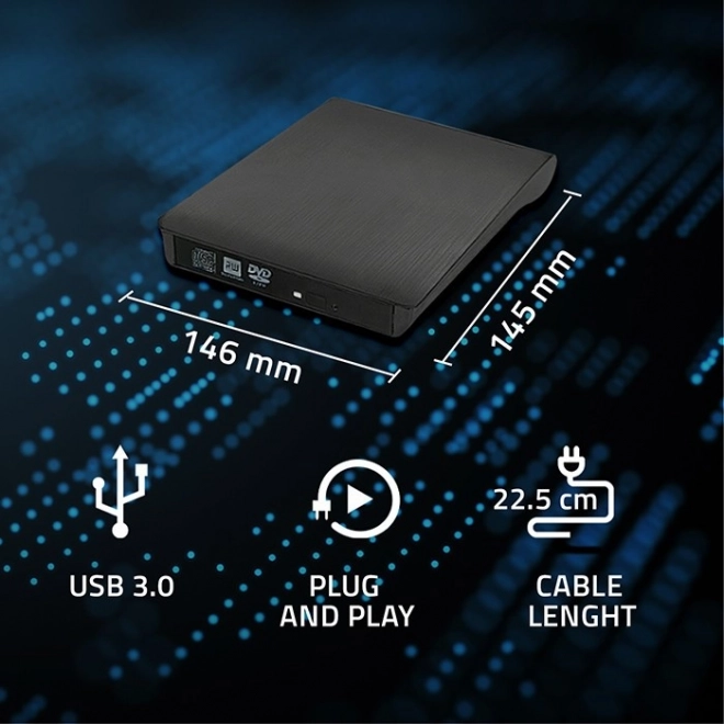 SATA CD/DVD optikai meghajtó tok USB3.0-val