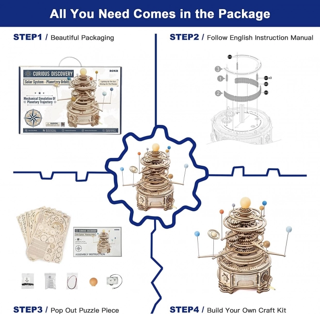 Rokr 3D fa puzzle Naprendszer - Orrery