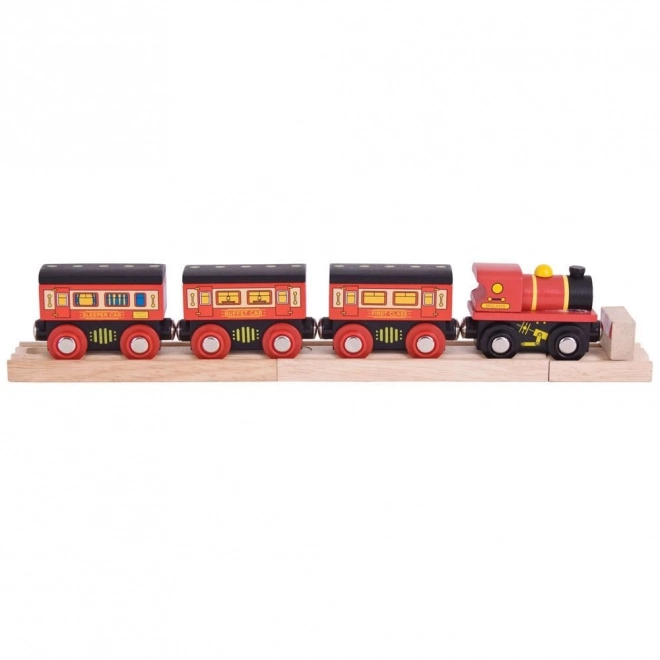 Hosszútávú vonat szett és 3 db sín - Bigjigs Rail