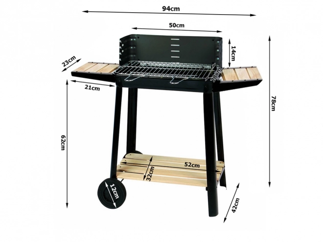 Nagy kerti grill faszénre