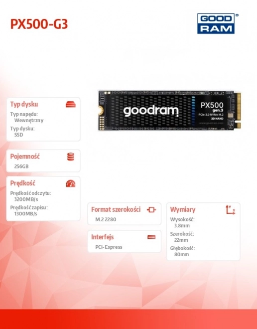 Gyors PX500 SSD 256GB M.2