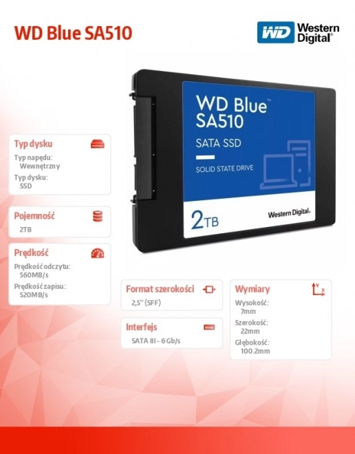 Wd Blue SA510 2TB SSD meghajtó