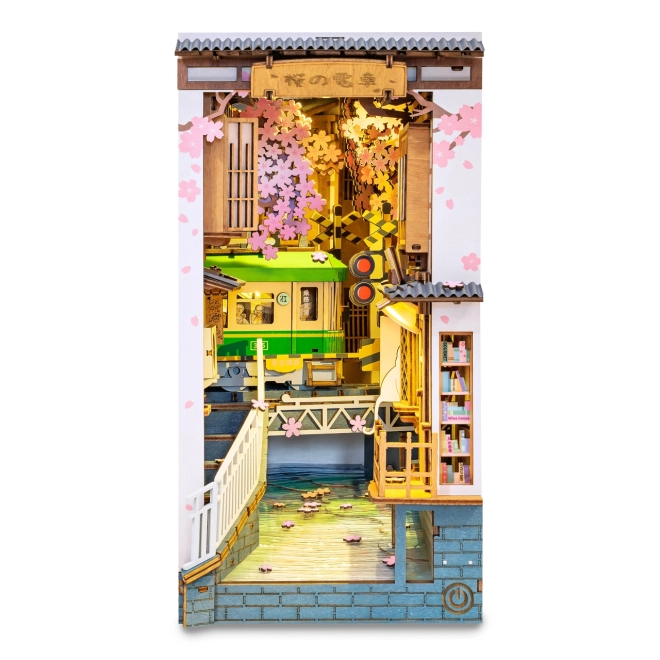 Könyvtámasz miniatűr házikó Sakura utca