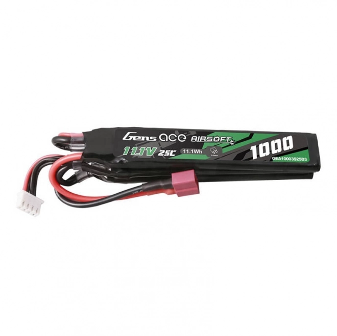 Gens ace 25C 1000mAh 3S1P 11.1V nunchuck airsoft lítium-polimer akkumulátor T csatlakozóval