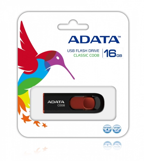 Pendrive DashDrive Classic C008 16GB USB 2.0 fekete-piros