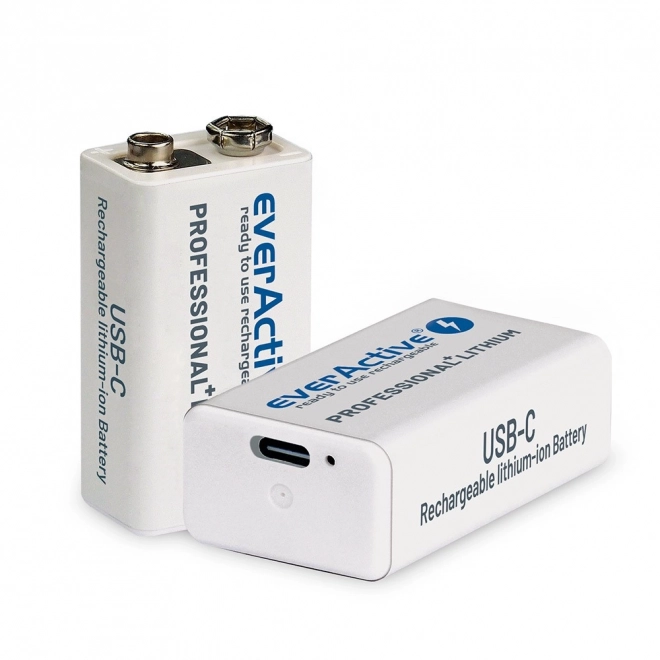 Nagy kapacitású Li-ion 9V akku USB-C töltéssel