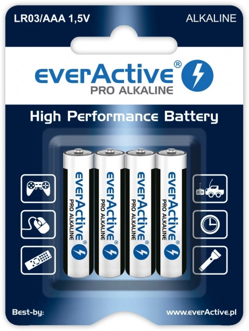 EverActive Pro Alkaline AAA elemek - 4 darabos blister