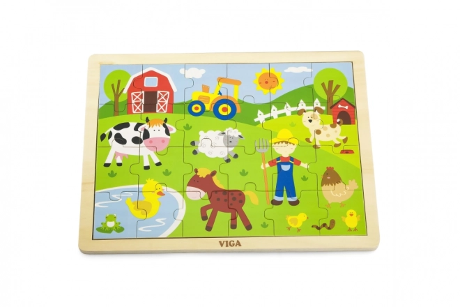 Viga fa puzzle farm 24 darab