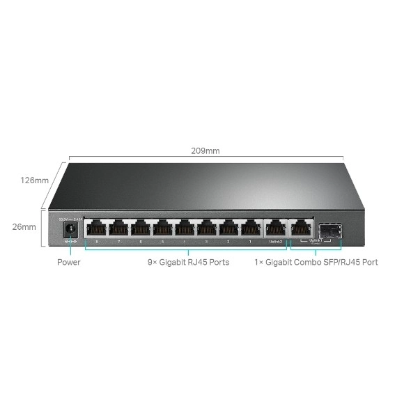 Okos 8 portos PoE+ hálózati switch