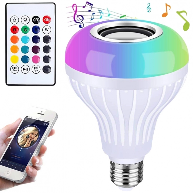 Színes LED izzó Bluetooth hangszóróval és távirányítóval