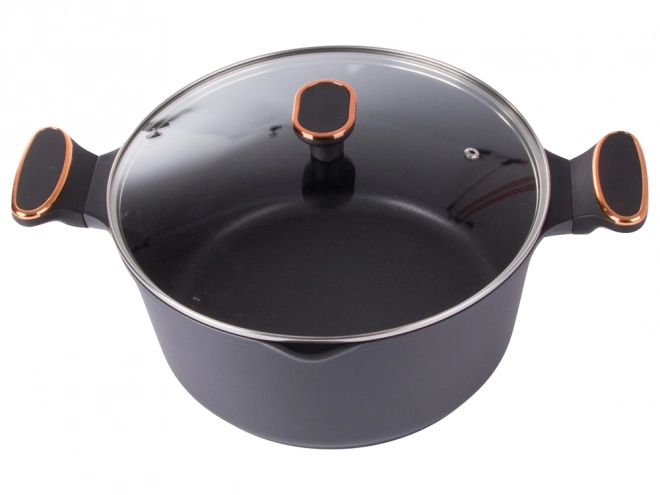 mély serpenyő fedéllel indukciós és gázfőzőlaphoz, non-stick bevonat, 7l