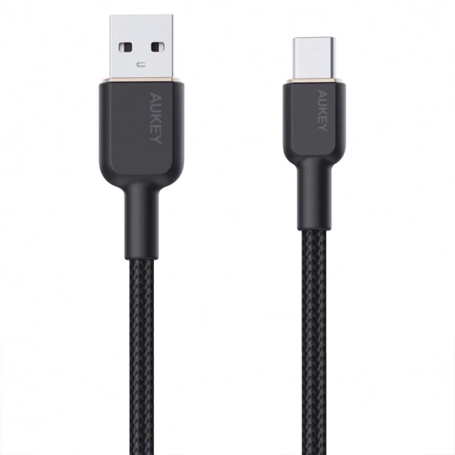 Aukey nylon bevonatú USB-C - USB-A kábel, 1m, 60W gyorstöltő