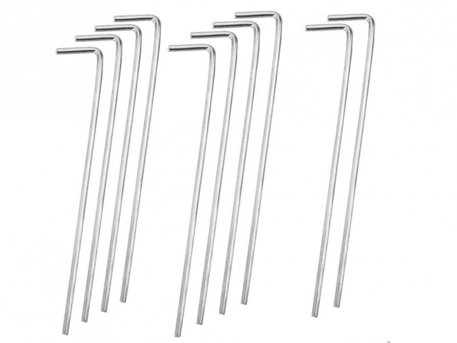 Acél sátorcövek készlet 24cm 10 darab akasztó és hurok