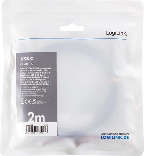 USB 3.2 Gen1 TypeC kábel USB-C/F 2m