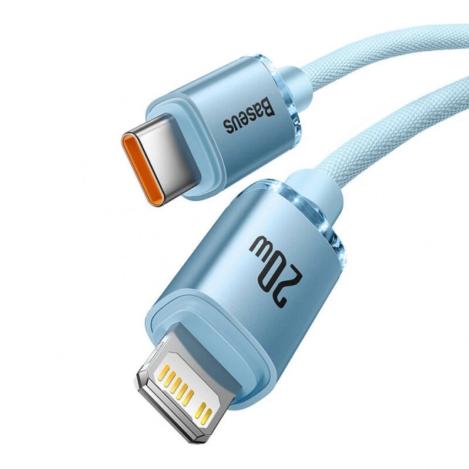 Baseus kristályfény USB-C kábel Apple készülékekhez 20W 2m kék