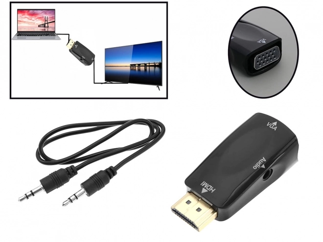 Hdmi vga adapter audio csatlakozóval