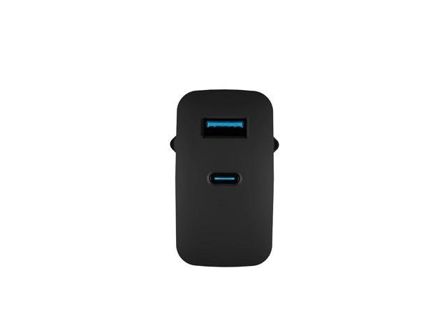Hálózati töltő Natec Ribera GAN USB-A és USB-C 45W fekete