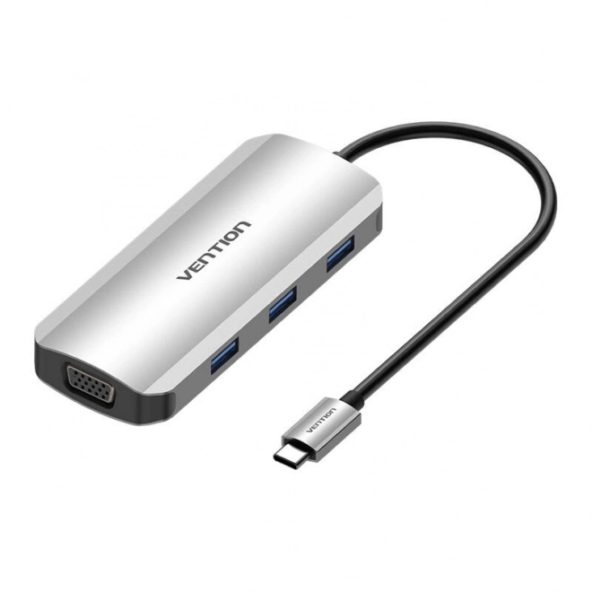 Vention USB-C dokkolóállomás HDMI-hez és VGA-hoz, 3x USB 3.0, PD