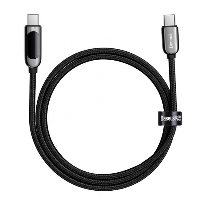 Baseus USB-C kábel kijelzővel 100W 1m fekete