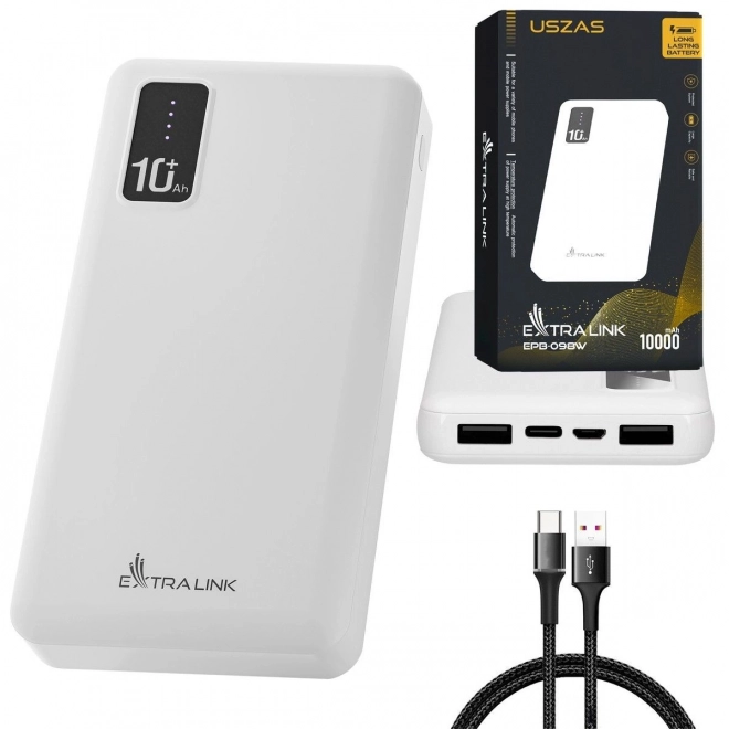 Extralink powerbank 10000 mAh fehér