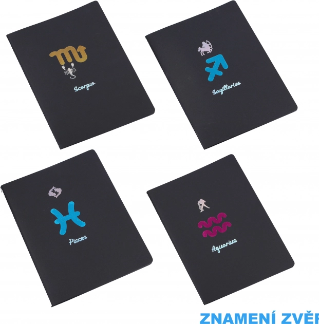 Zodiac jegyzetfüzet 18,5x25,5 cm-es, 26 fekete vonalas oldallal