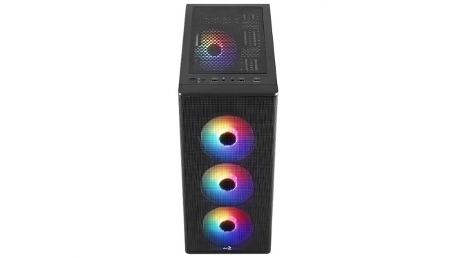 Designer fekete mid tower RGB számítógépház