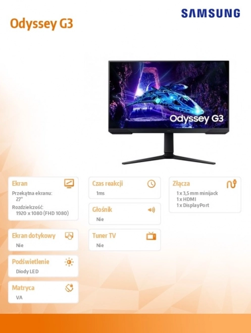 Odyssey G3 27 hüvelykes gaming monitor