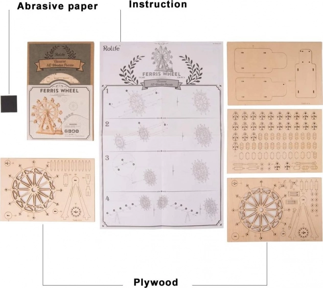 Fakockából készült 3D puzzle - Oroszkerék