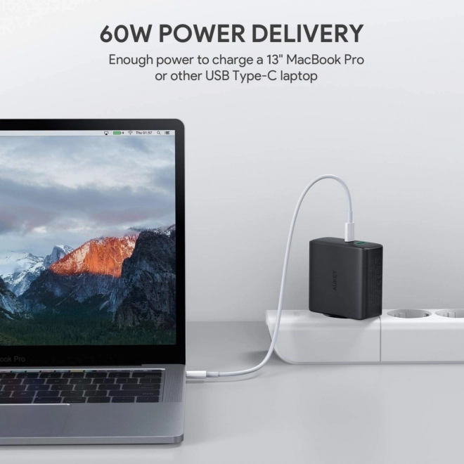 Kétportos Aukey hálózati töltő power delivery támogatással