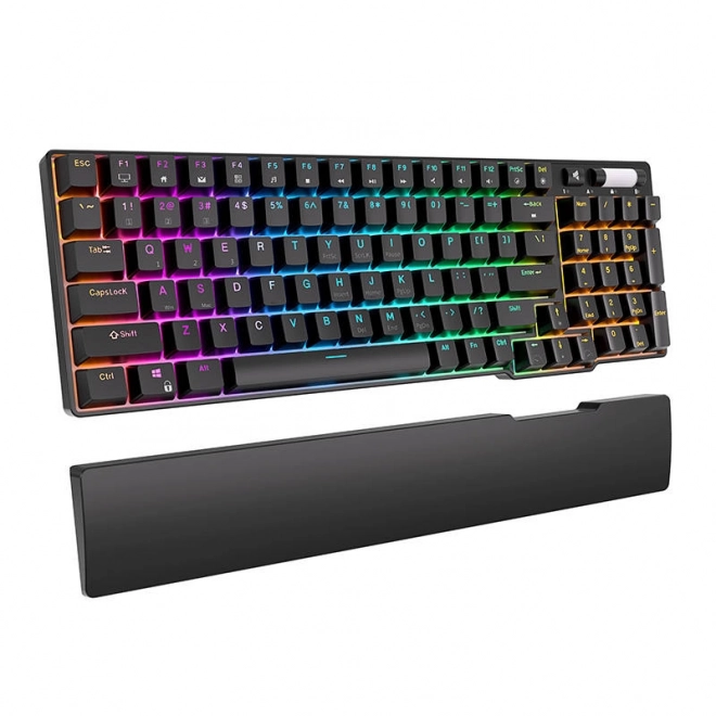 Royal kludge rk96 vezeték nélküli mechanikus billentyűzet RGB barna kapcsolóval fekete