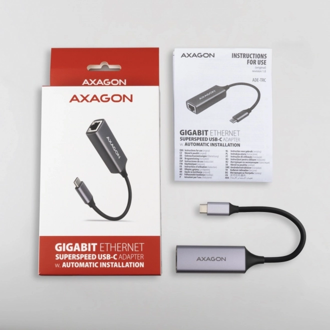 Továbbfejlesztett AXAGON Gigabites Ethernet Adapter USB-C 3.2 Gen 1 csatlakozással