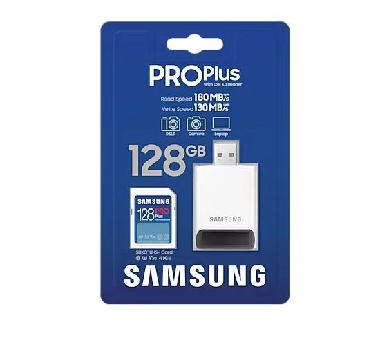 Samsung SD Pro Plus 128GB memóriakártya és olvasó