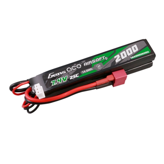 Gens Ace 7,4V 2000mAh akkumulátor airsoft fegyverekhez mini Deans csatlakozóval