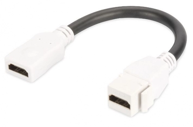 Keystone HDMI modul kábellel 12 cm, csatlakozó aljzatokhoz és üres panelekhez, női/női, fehér