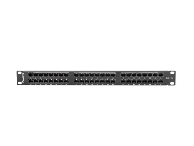 Patch panel 48 port 1U fekete