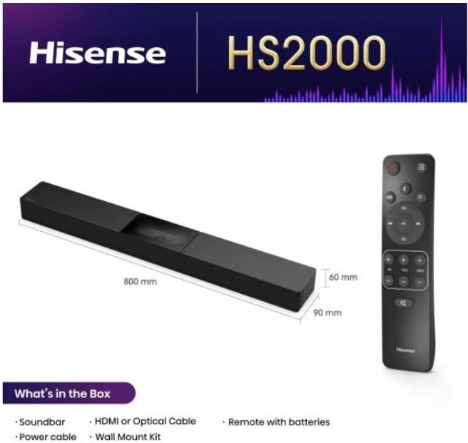 Hisense soundbar beépített mélynyomóval