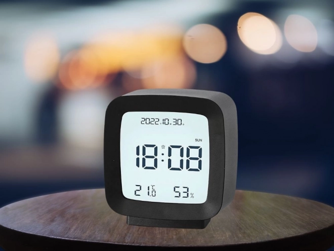 Digitális ébresztőóra LCD kijelzővel, hőmérséklet- és páratartalom méréssel