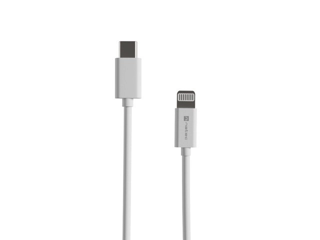 Fehér Natec Prati USB-C–Lightning kábel 2m MFI