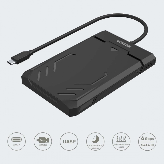 Külső USB-C merevlemez-/SSD-ház SATA UASP 5Gbps