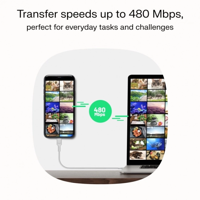 Usb-c - usb-c kábel PowerStream 100W fehér, 1,2m