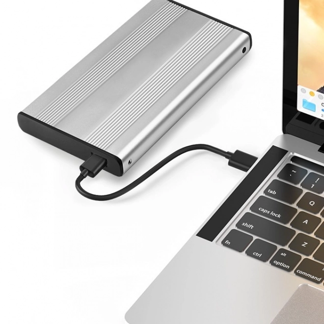 Alumínium külső merevlemez ház 2.5'' SATA3 USB 3.0 ezüst