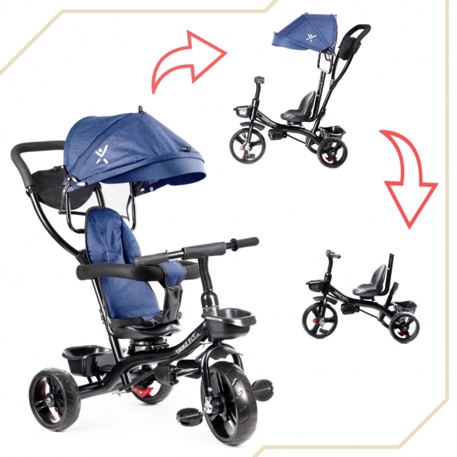 Szürke Trike Fix Lite háromkerekű bicikli – Tengerészkék